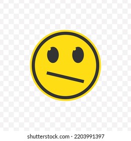 Vector illustration of resigned emoticons. Colored icons for website design .Simple design on transparent background (PNG).