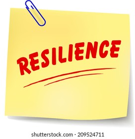 Vector illustration of resilience paper message on white background