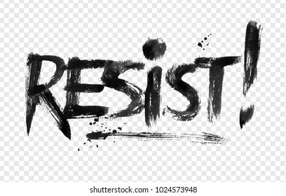 Vector illustration of Resist word lettering on transparency background.