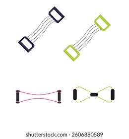 Vector illustration Resistance Bands and Fitness Stretch Tools