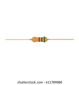 Vector illustration resistor icon isolated on white. Electronic component