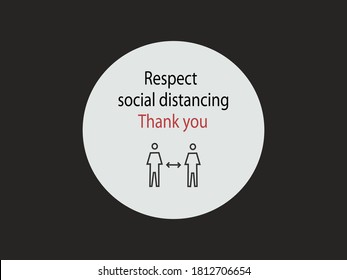 vector illustration of respect social distancing thank for you symbol