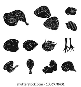 Vector illustration of restaurant and agriculture    symbol. Collection of restaurant and raw stock vector illustration.