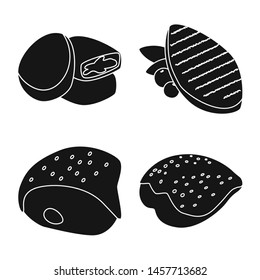Vector illustration of restaurant and agriculture symbol. Collection of restaurant and raw stock vector illustration.