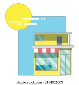 a vector illustration of a restaurant building