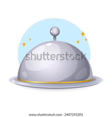 Vector illustration of restaurant cloche vector