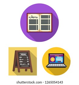 Vector illustration of restaurant and dinner icon. Set of restaurant and breakfast stock vector illustration.