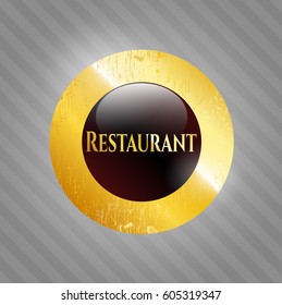 vector Illustration of Restaurant gold emblem
