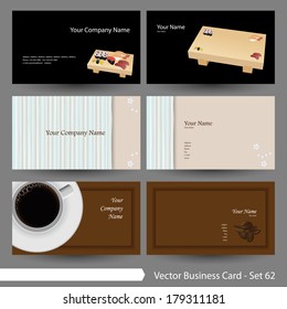 Vector illustration: Restaurant, Japanese food, Sushi &coffee graphic design element for cards, wallpaper & background (Part 62)