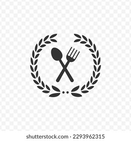 Vector illustration of restaurant logo icon in dark color and transparent background(png).