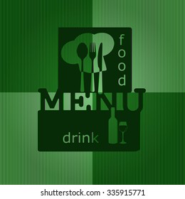 Vector illustration of a restaurant menu template green.