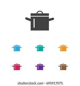 Vector Illustration Of Restaurant Symbol On Cooking Pot Icon. Premium Quality Isolated Pan Element In Trendy Flat Style.