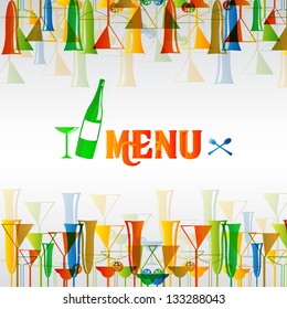 vector illustration of restaurant wine bar menu design