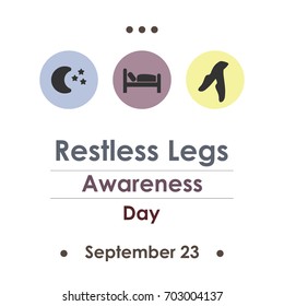vector illustration for  restless legs awareness day in September