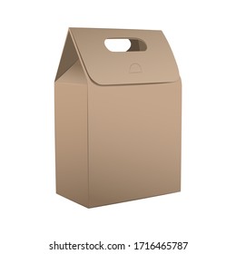 Vector illustration of the restraunt take out box isolated on white background. Product packing, mock up template