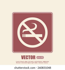  Vector illustration of the restricted area sign no smoking 