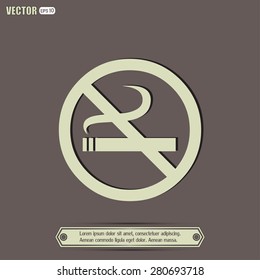  Vector illustration of the restricted area sign no smoking 