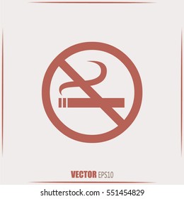  Vector illustration of the restricted area sign no smoking 