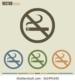 Vector illustration of the restricted area sign no smoking 
