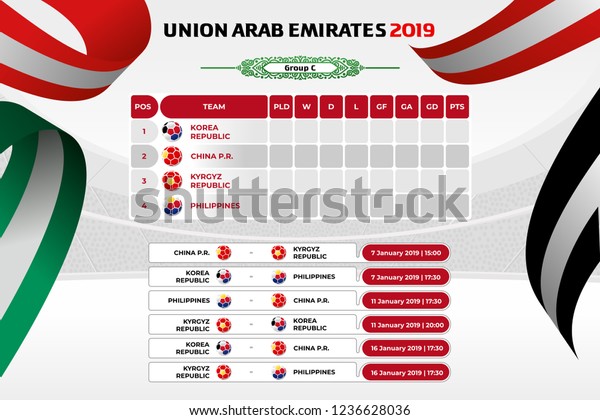 Vector Illustration Results Standing Tables Scoreboard Stock Image