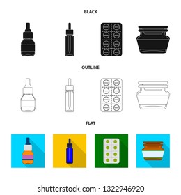 Vector illustration of retail and healthcare icon. Set of retail and wellness stock symbol for web.