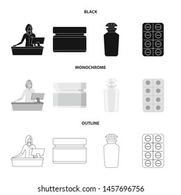 Vector illustration of retail and healthcare icon. Collection of retail and wellness stock symbol for web.