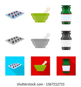Vector illustration of retail and healthcare sign. Set of retail and wellness stock symbol for web.