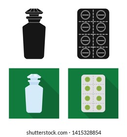 Vector illustration of retail and healthcare sign. Collection of retail and wellness stock symbol for web.