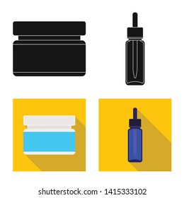 Vector illustration of retail and healthcare sign. Collection of retail and wellness vector icon for stock.