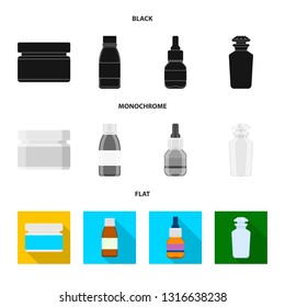 Vector illustration of retail and healthcare symbol. Set of retail and wellness stock vector illustration.