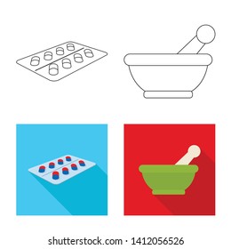 Vector illustration of retail and healthcare symbol. Collection of retail and wellness stock symbol for web.