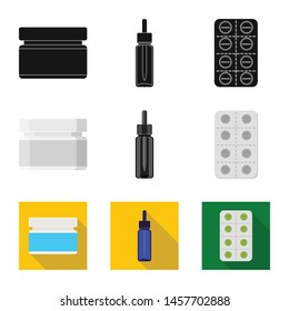 Vector illustration of retail and healthcare symbol. Set of retail and wellness vector icon for stock.
