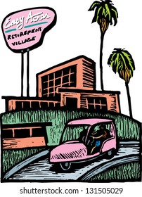 Vector illustration of retirement village
