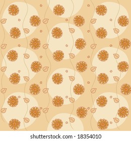 Vector illustration of retro abstract flowers Background. Pastel shades floral pattern.