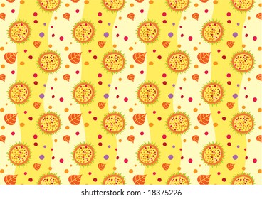 Vector illustration of retro abstract flowers Background. Glossy floral pattern.