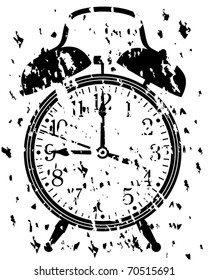 vector illustration of retro alarm clock