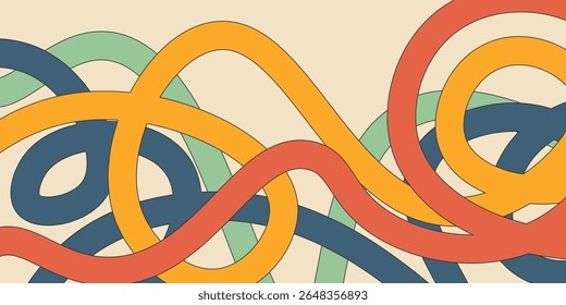 Ilustración vectorial. Fondo retro, líneas, estilo retro, Anuncio, postal, cubierta.