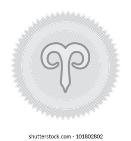 Vector illustration of retro badge with zodiac sign Aries