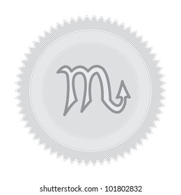 Vector illustration of retro badge with zodiac sign Scorpio