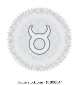 Vector illustration of retro badge with zodiac sign Taurus