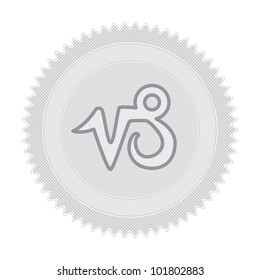 Vector illustration of retro badge with zodiac sign Capricorn