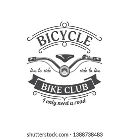 vector illustration retro bicycle emblem isolated on white background for design and advertising