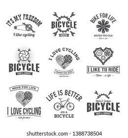 vector illustration retro bicycle emblem isolated on white background for design and advertising