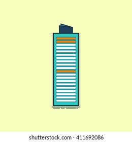 vector illustration retro blue buildings