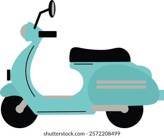 Vector Illustration of a Retro Blue Scooter