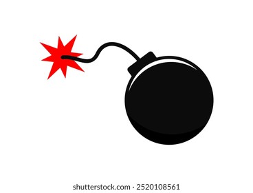 Ilustración vectorial de bomba retro sobre fondo blanco