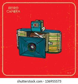 Vector illustration of an retro camera.