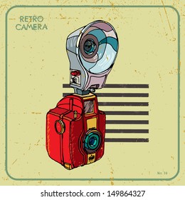 Vector illustration of an retro camera.