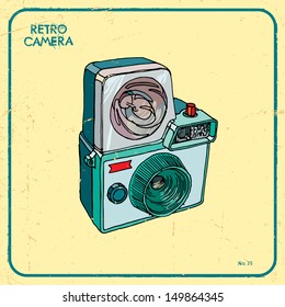 Vector illustration of an retro camera.