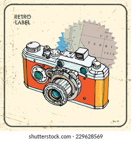 Vector illustration of an retro camera.